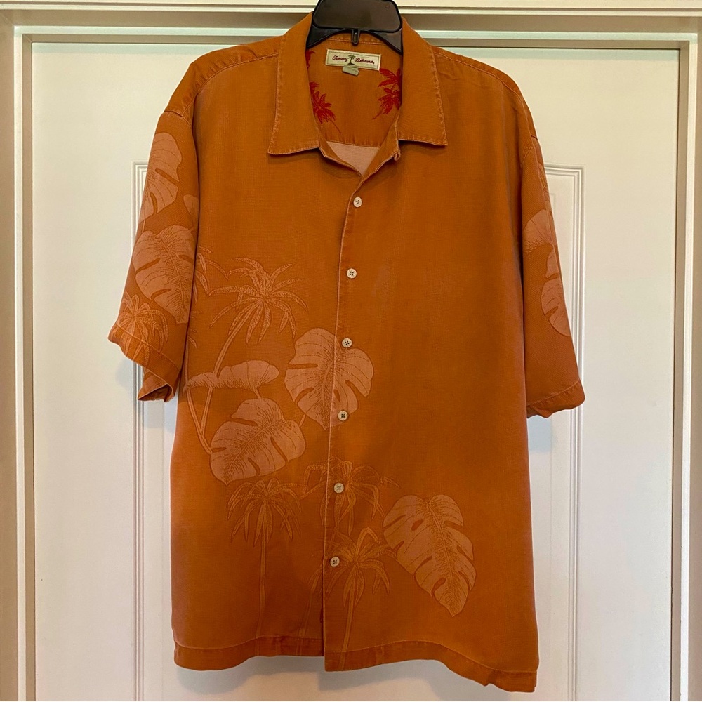 Tommy Bahama Rust Colored Button Down Short Sleev… - image 1